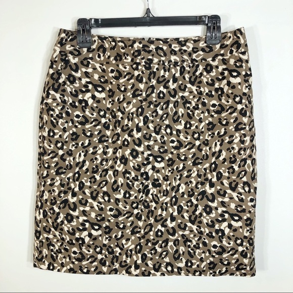 Merona Sz 8 Pencil Skirt Leopard Pockets Lined - Picture 1 of 8